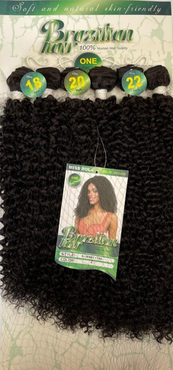 Miss Rola B-Jerry Curl + Closure Synthetic Weaving Bundles Hair Extensions