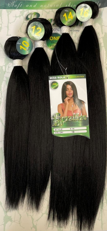 Miss Rola B-YK Straight + Closure Weaves Synthetic Bundles Hair Extensions