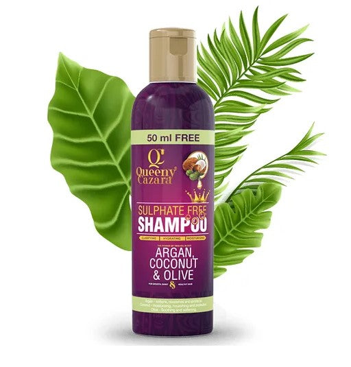 Queeny Cazara Argan, Coconut & Olive Oil Sulfate-Free Shampoo - 250ml