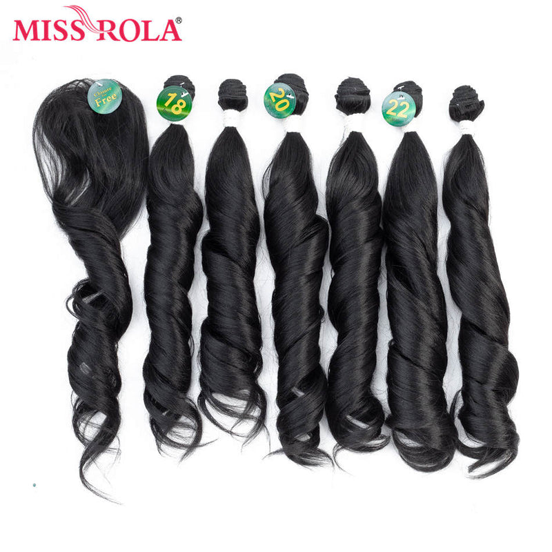 Miss Rola B-Romance Curl + Closure Weaves Synthetic Bundles Hair Extensions