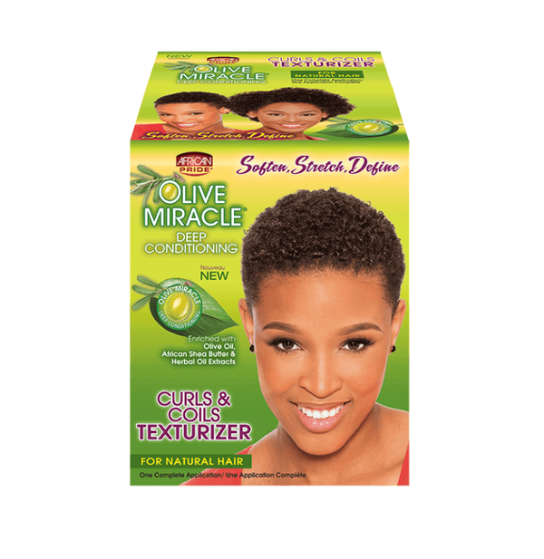 African Pride Olive Miracle Curls & Coils Texturizer Kit 400g