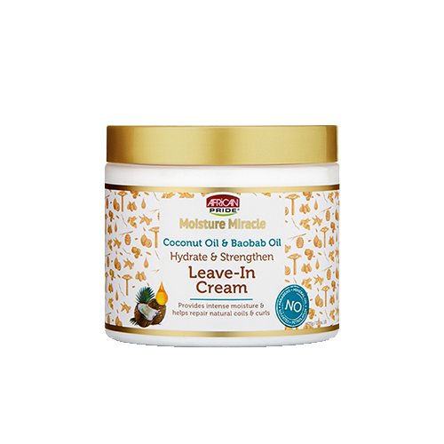 African Pride Moisture Miracle Coconut Oil & Baobab Oil Leave-in Cream 16oz