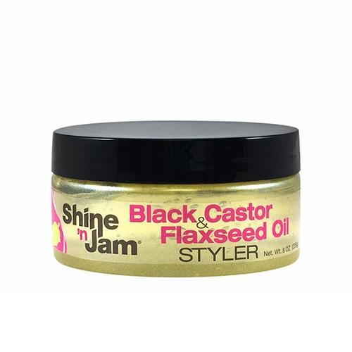 Shine 'n Jam Black Castor & Flaxseed Oil Styler 8oz