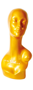 Sleek Long Gold Mannequin Head