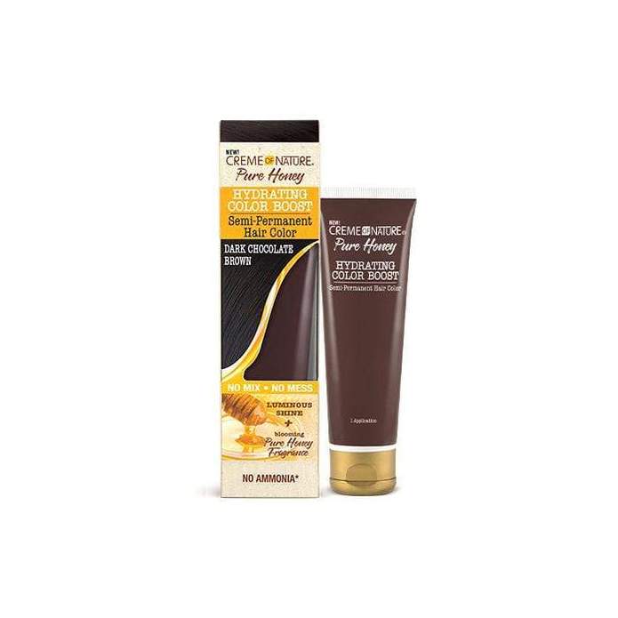 Creme Of Nature Pure Honey Hydrating Color Boost Semi-Permanent Hair Color - Dark Chocolate Brown