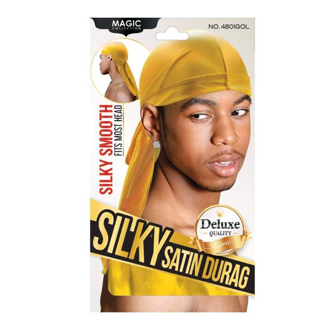 Magic Collection Men's Silky Satin Cotton Durag Gold - 4801GOL