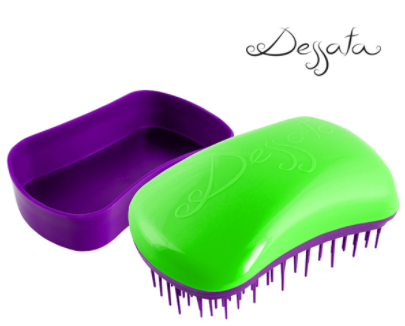 Dessata Mini Detangling Brush. Green & Purple