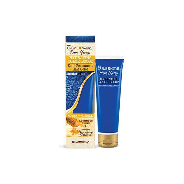 Creme Of Nature Pure Honey Hydrating Color Boost Semi-Permanent Hair Color - Indigo Blue