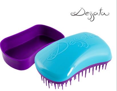 Dessata Mini Detangling Brush. Turquoise & Purple