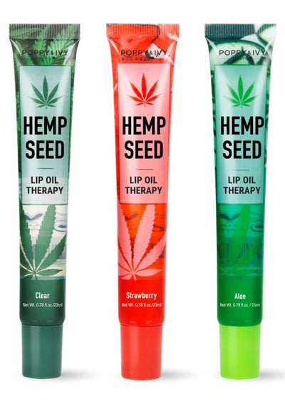 hemp seed lip oil therapy strawberry Poppy & Ivy Hemp Seed Lip Oil Therapy Deluxe Edition Size (Set) – Modaps International