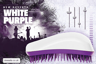 Dessata Mini Detangling Brush. White & Purple